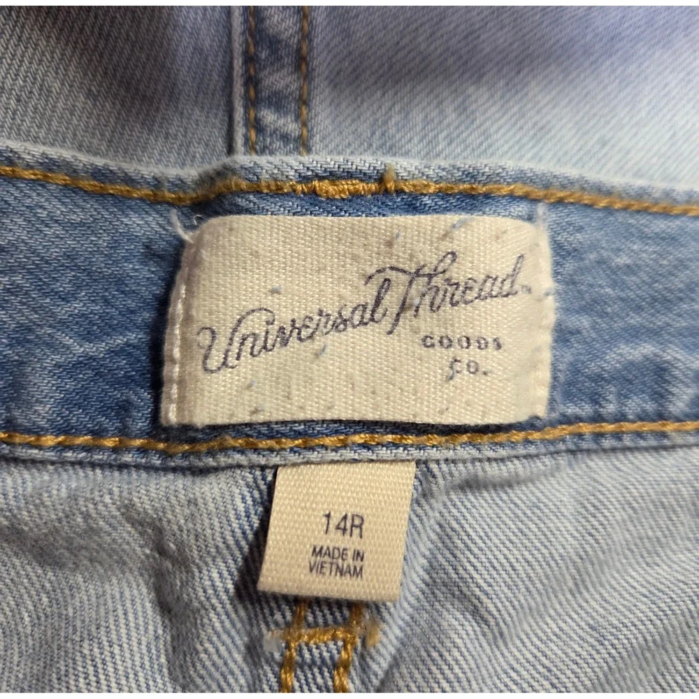 Universal Thread Super Wide Leg Jeans Light Wash Mid Rise Denim Womens 14R New - Picture 6 of 8